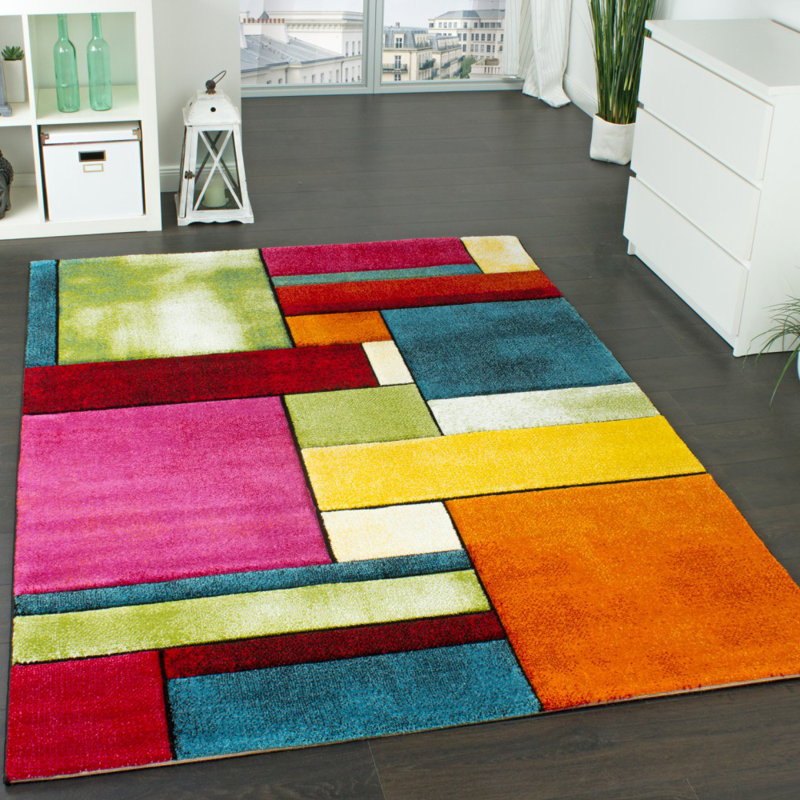 Zipcode Design Edith Green/Blue/Orange Rug & Reviews Wayfair.co.uk